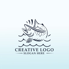 fish vector logo design inspiration