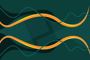 green abstract background with golden lines