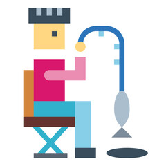 fishing flat icon style