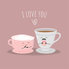 Cartoon tea cup romantic dating