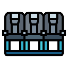 seat filled outline icon style