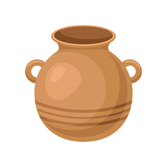 Old vase vector illustration. Cartoon drawing of antique ceramic or clay jug or pot isolated on white background. Pottery, damage, history, archeology concept