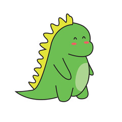 Dino Cartoon Smiley Amazed