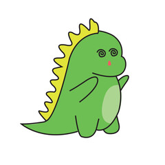 Dino Cartoon Smiley Confused