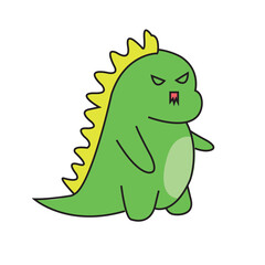 Dino Cartoon Smiley Angry