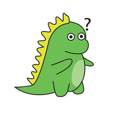 Dino Cartoon Smiley Ask