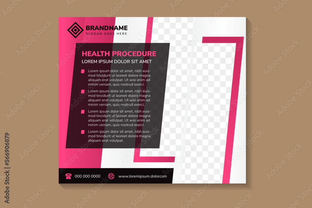 Poster health procedure technology banner design template use horizontal layout. white background combined 