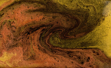 Marble Gold Mixed Ink Pattern.