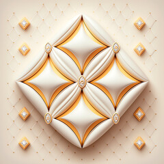 3d wallpaper white rhombus with a flower inside