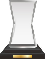 Fototapeta na wymiar Transparent Realistic Blank Acrylic Glass Trophy Award