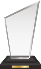 Transparent Realistic Blank Acrylic Glass Trophy Award - 566907447