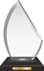 Transparent Realistic Blank Acrylic Glass Trophy Award
