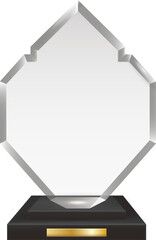 Transparent Realistic Blank Acrylic Glass Trophy Award