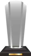 Transparent Realistic Blank Acrylic Glass Trophy Award
