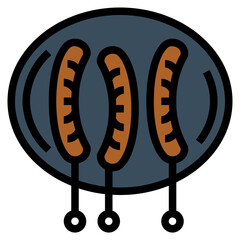 Sausages filled outline icon style