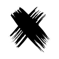 Black brush cross symbol