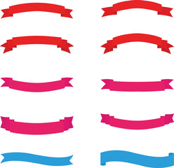 Obraz premium Set of ribbons flat ribbon decoration