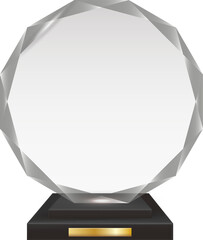 Transparent Realistic Blank Acrylic Glass Trophy Award