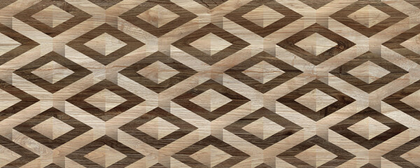 Wood texture background with seamless pattern in 3d, brown and beige tones
