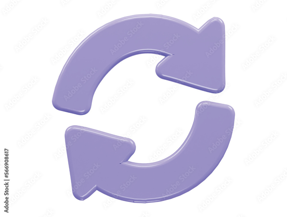 Poster refresh icon 3d rendering vector illustration