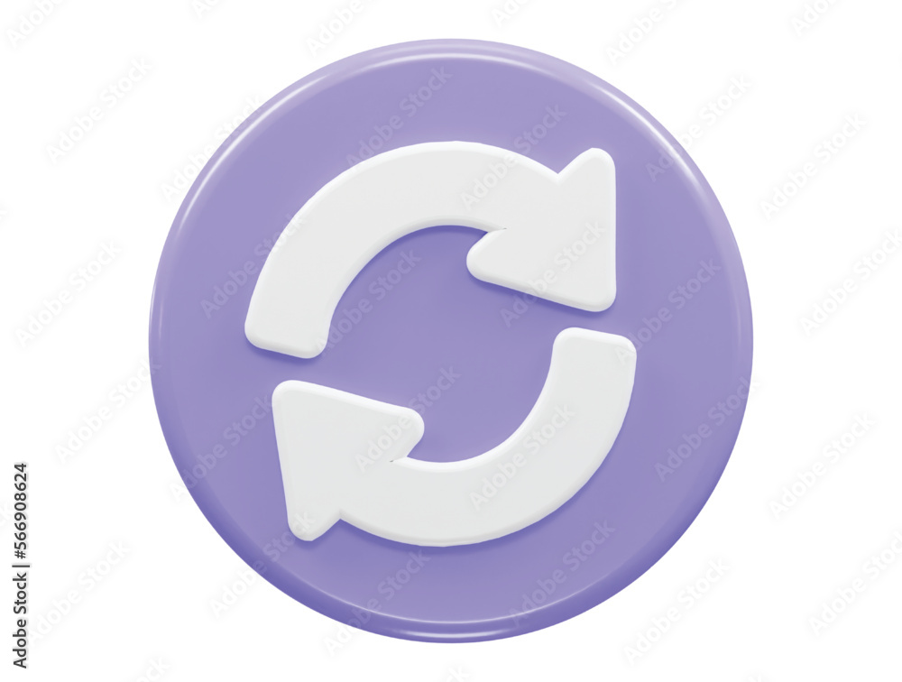 Poster refresh icon 3d rendering vector illustration