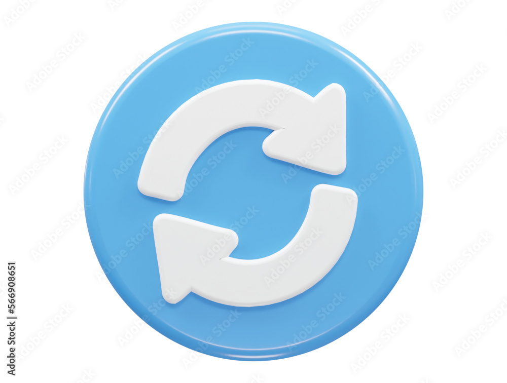 Poster refresh icon 3d rendering vector illustration