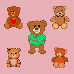 Teddy Bear toys and accessories Vector Art, Icons, and Graphics