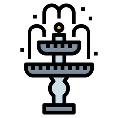 fountain filled outline icon style