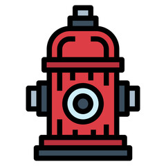 hydrant filled outline icon style