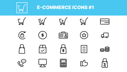 Line E-Commerce Icons: A Sleek and Streamlined Set for Your Online Store #1