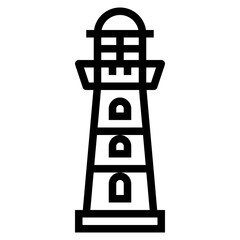 lighthouse line icon style