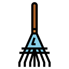 rake filled outline icon style