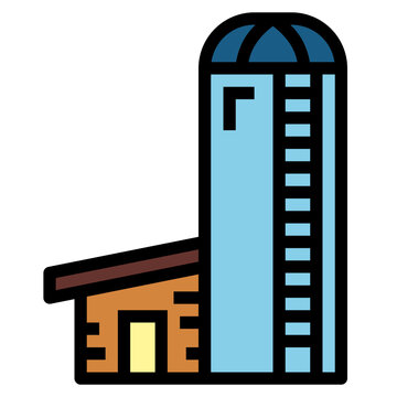 recommend clip art: Silo filled outline icon style
