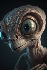 Close up of an alien exteaterreatrial made with generative ai