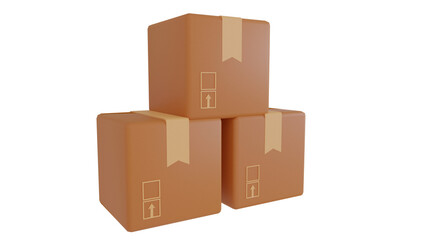 package box 3d rendering. package packaging cardboard box illustration