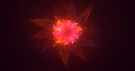 3D rendering abstract colorful fractal light background