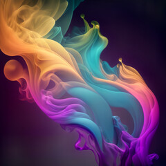 Fototapeta na wymiar abstract background with smoke, colours on black background