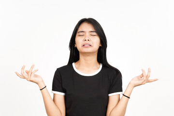 Cry Sad Face Expression Of Beautiful Asian Woman Isolated On White Background