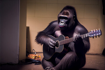 Fototapeta na wymiar music form gorila
