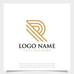 Simple letter R logo and vector logotype icon design concept.