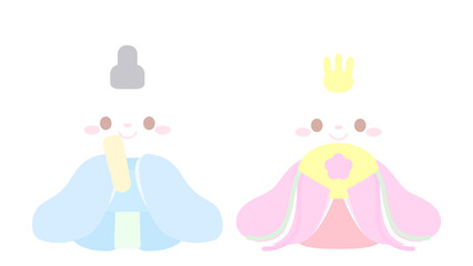 ★かわいいうさぎのおひなさま★PNG