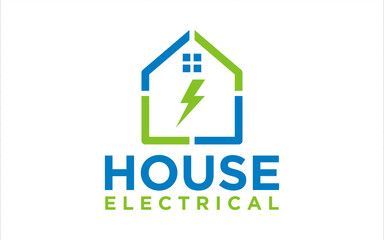 Fototapeta premium Electrical House Logo, Power Electric House Logo Template