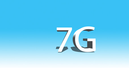 7G icon isolated on white and aqua color background. Mobile devices telecommunication business web networking. 7th Generation Wireless Internet Network Connection Information Technology. 