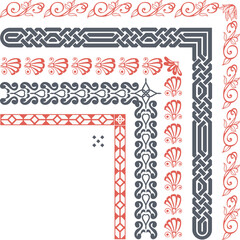 Black and red flower-shaped frame