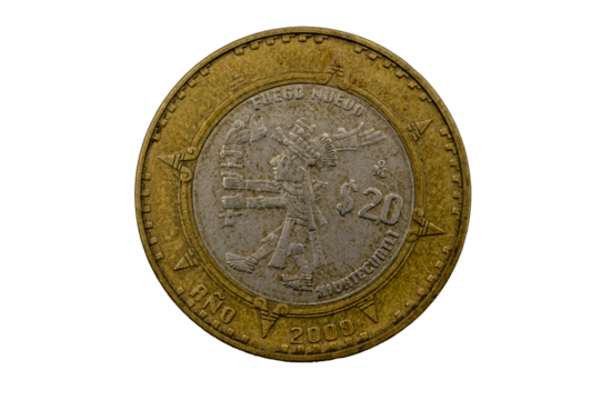 Moneda de veinte pesos mexicana, Fuego Nuevo Xiuhtecuhtli año 2000