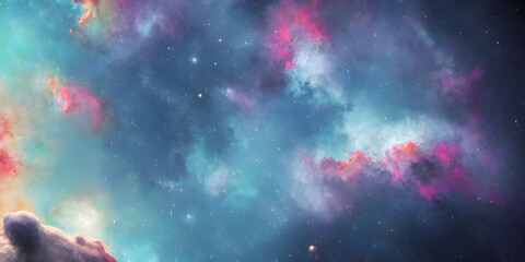 Fototapeta na wymiar Nebula space illustration
