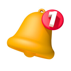Bell and message alert icon model 3D rendering