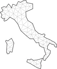 polygonal italy map.