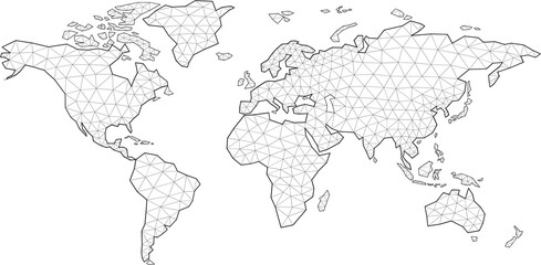 polygonal world map.