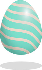 Set of colorful 3D Easter eggs on transparent background